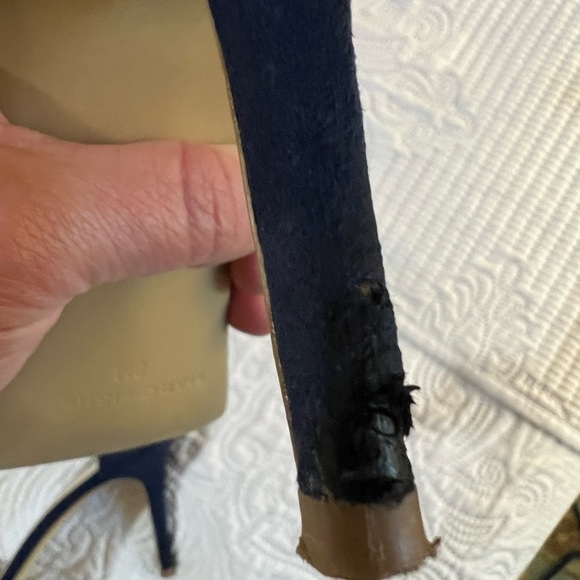 Marc Fisher MARC FISHER BETTYE BLUE SUEDE SANDALS size 8 - Picture 6 of 8